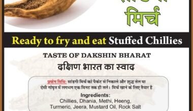 सांडगी मिर्च / Sandgi Mirch (Stuffed Ready to fry & eat chillies) - 100 gm