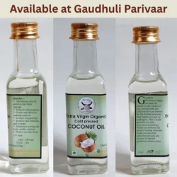 Organic Extra Virgin Coconut Oil (Wood Pressed) / शुद्ध नारियल तेल - 100 ml (in Glass Bottle)